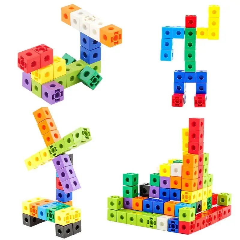 Math Manipulative Set - Conjunto de 100 Cubos de Encaixe,