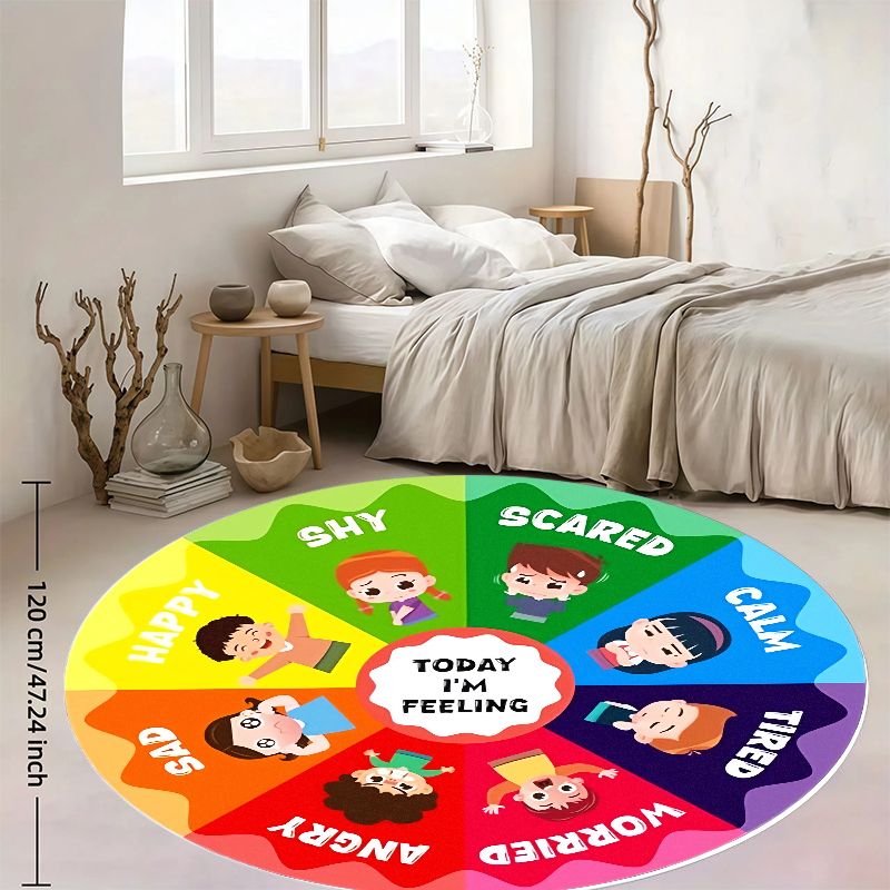 Kids Education Charts - Tapete redondo de flanela com roda