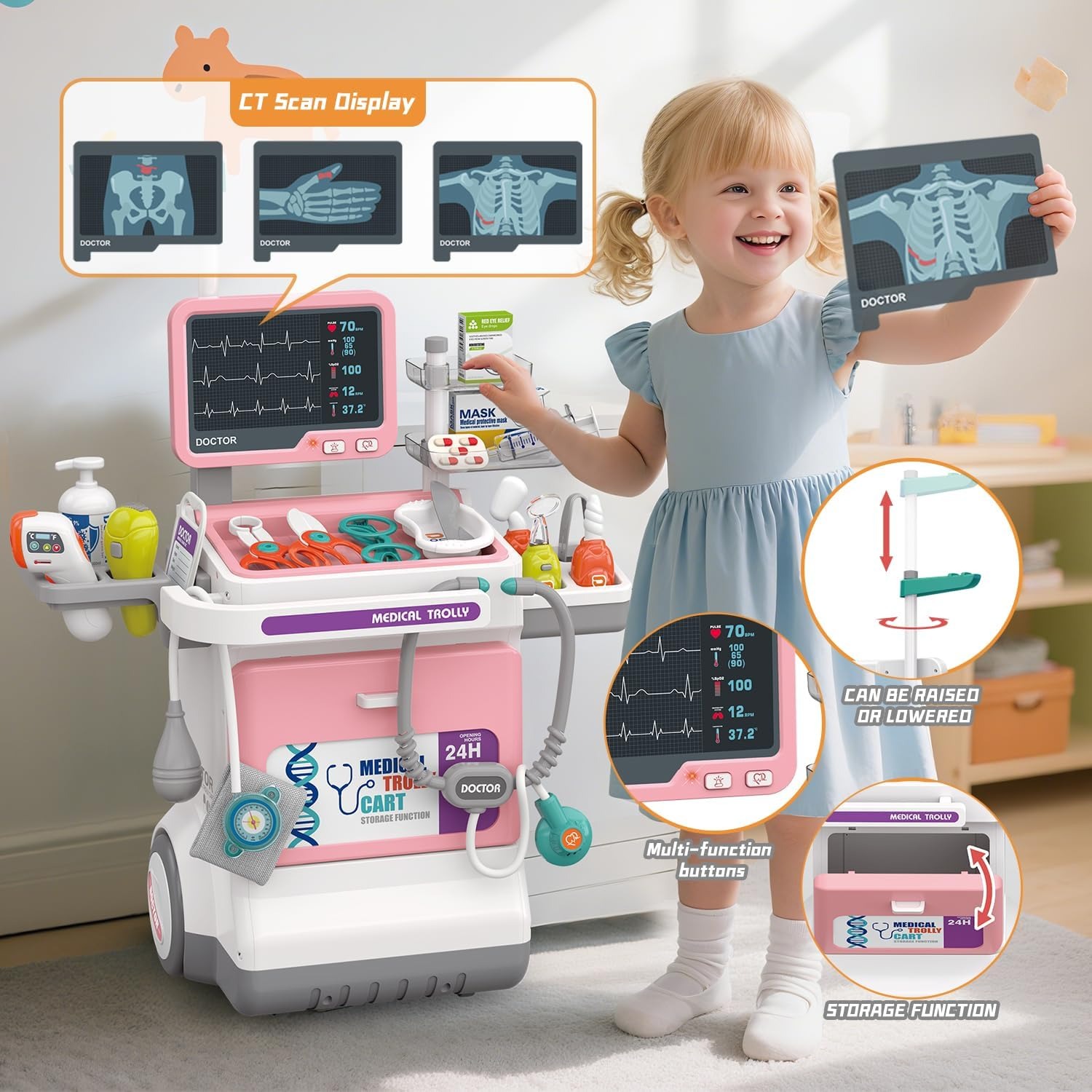Kids Doctor Education - Conjunto de Brinquedo Médico Deluxe para