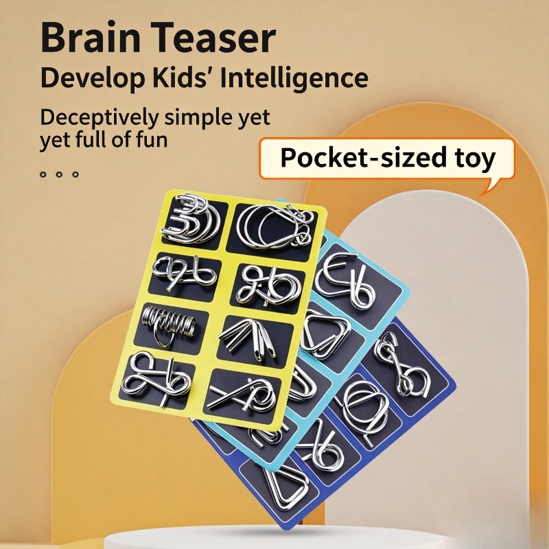 Brain Teaser Cube - Conjunto de Quebra-Cabeças de Metal com