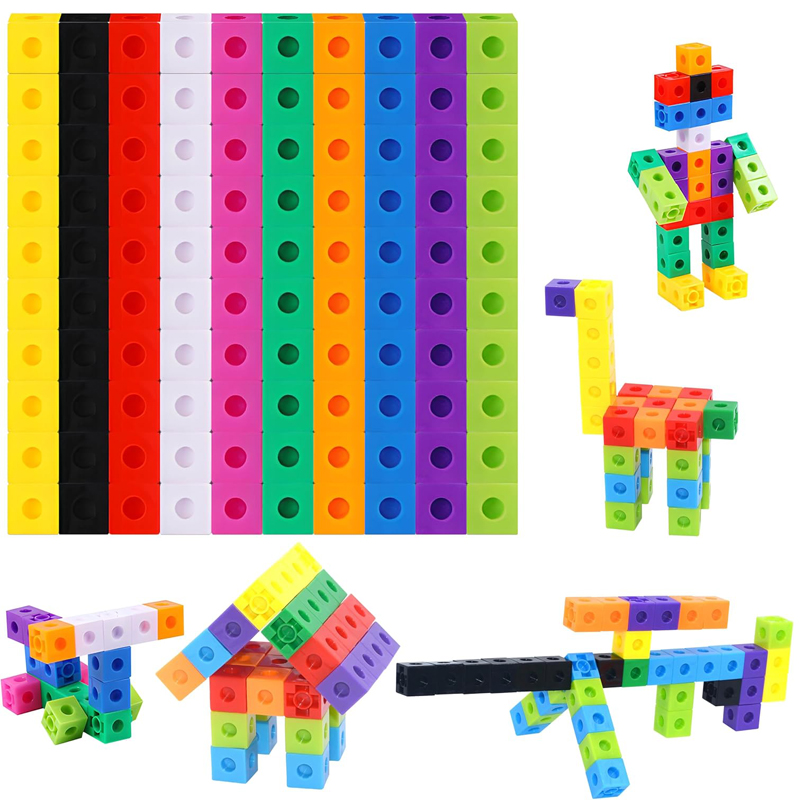 Math Manipulative Set - Conjunto de 100 Cubos de Encaixe,