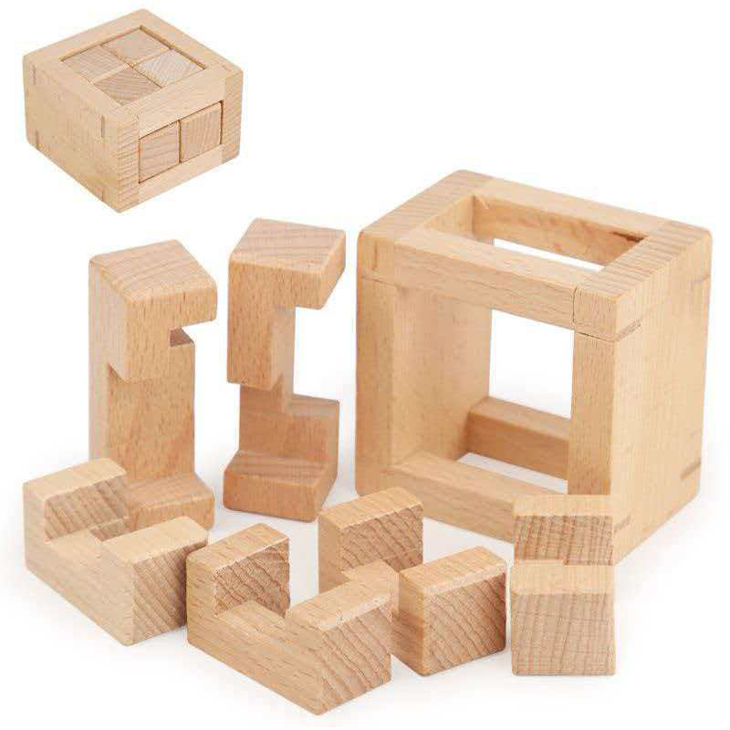 Brain Teaser Cube - Quebra-Cabeças de Madeira YueYu II: Desafios