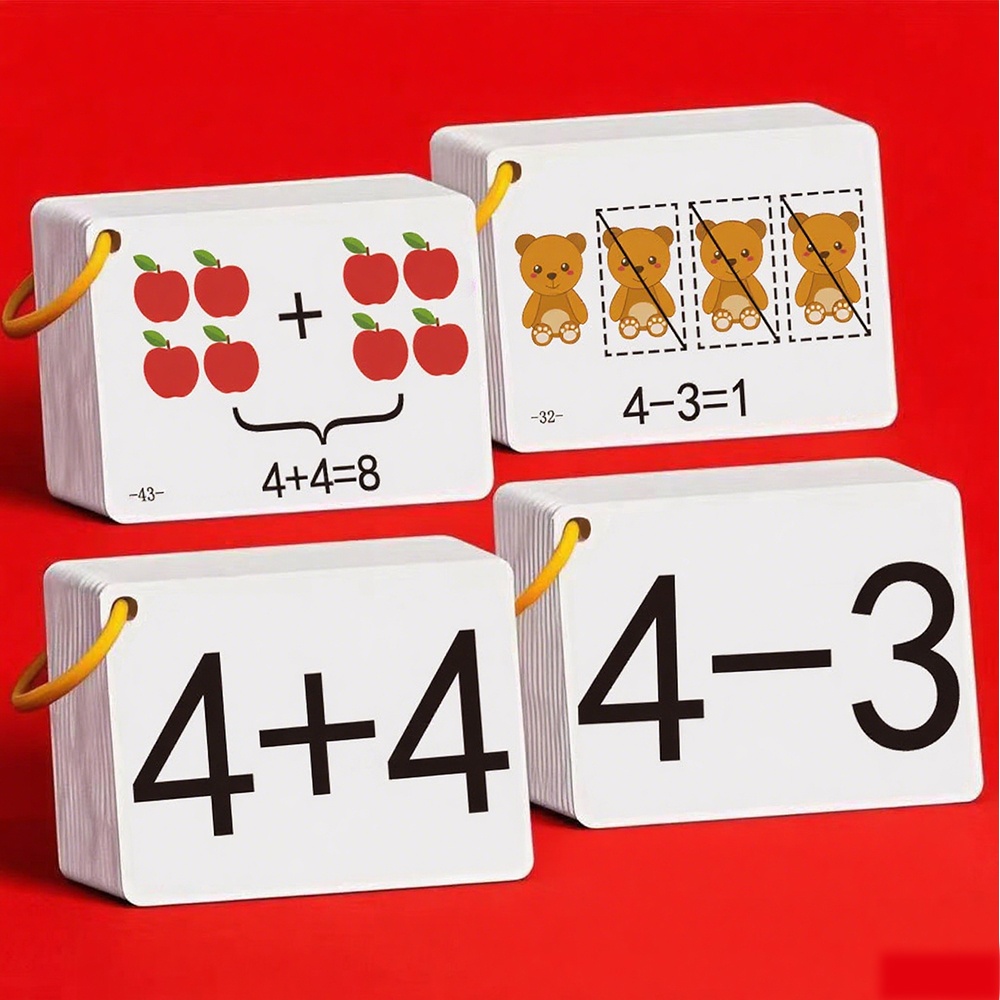 Math Manipulative Set - 132 cartões de adição e subtração,
