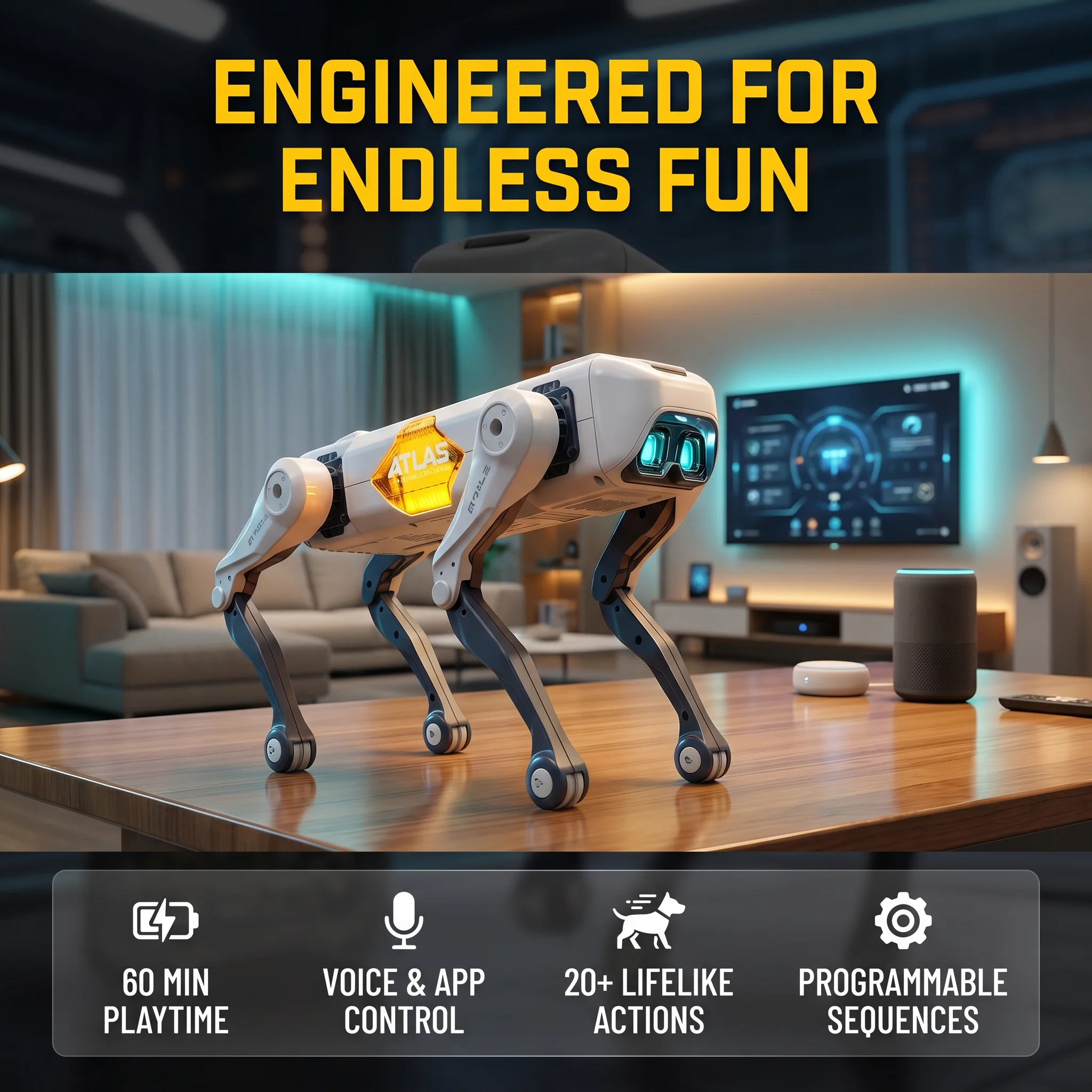 Kids Education App - Cão Robô Inteligente com IA, Controle