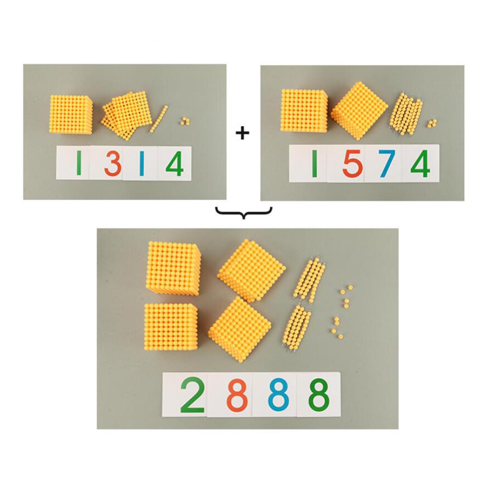 Math Manipulative Set - Conjunto de Materiais de Contas Montessori,