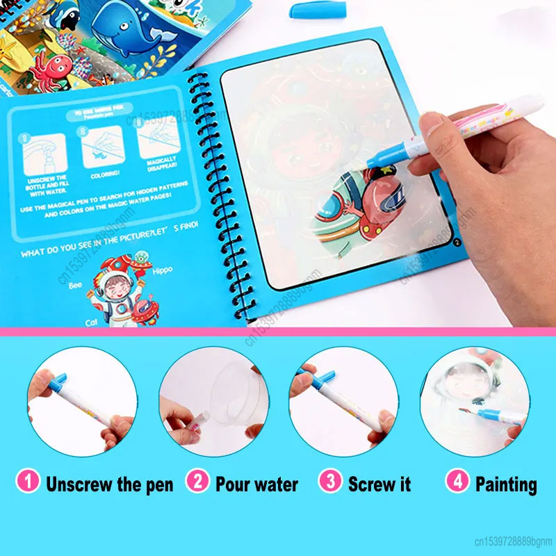 Pintura a água mágica dos dese - Kids Education Books avaliação e preço