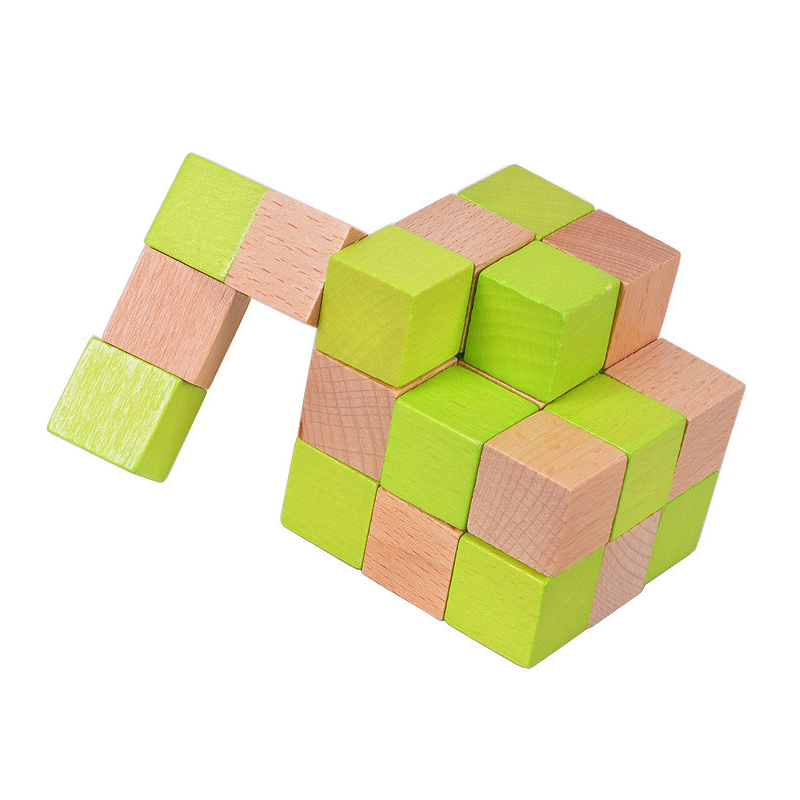 Cubo de cobra de madeira quebr - Brain Teaser Cube avaliação e preço