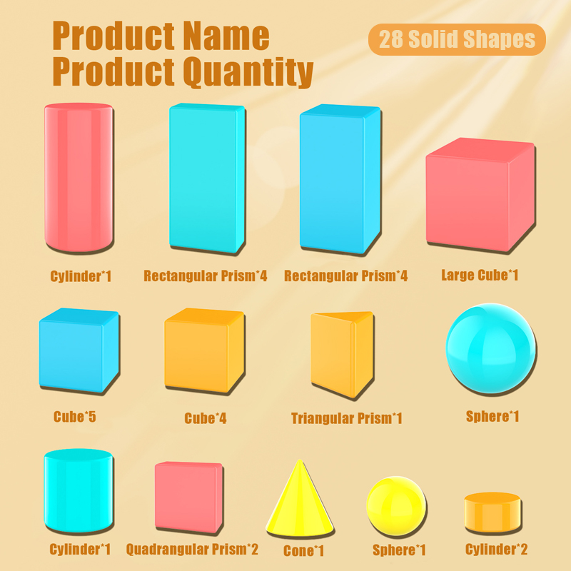28/36 peças formas 3d sólidos  - Math Manipulative Set avaliação e preço